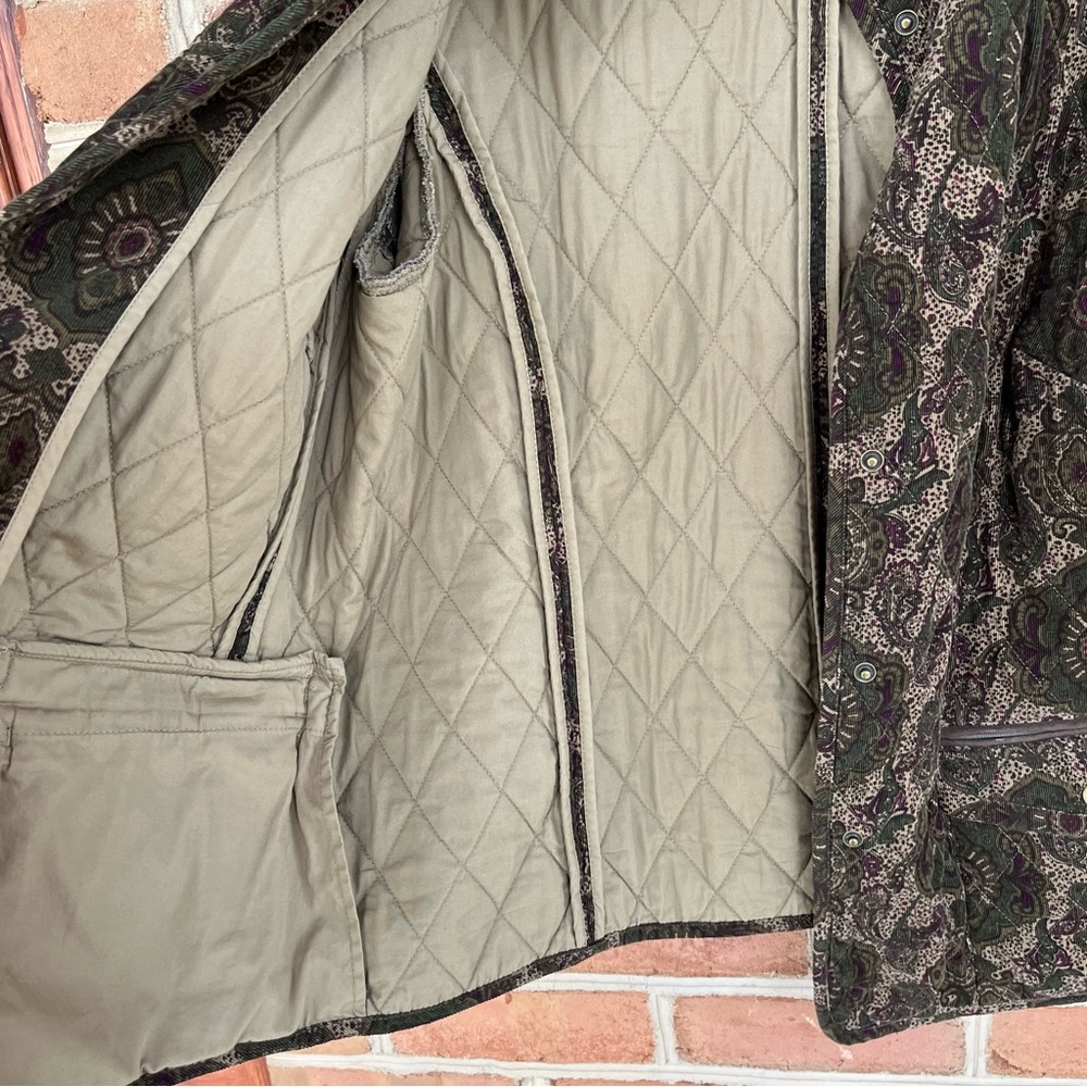 Patterned quilted jacket. 1X - Picture 4 of 11